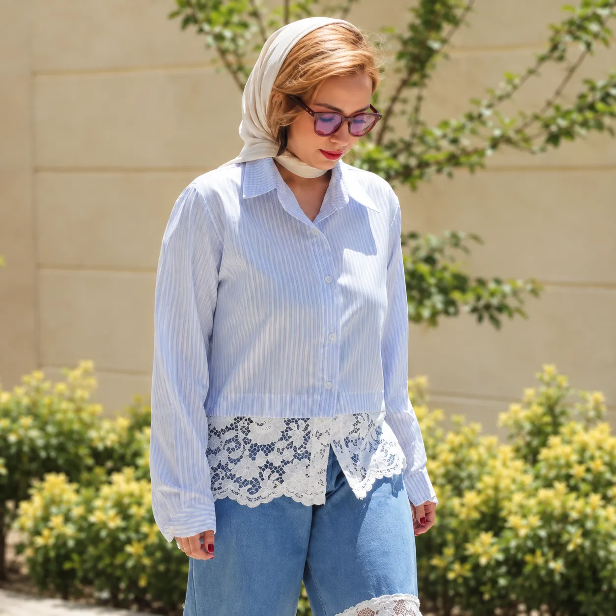 شومیز  پنبه ای و  گیپور مخمل