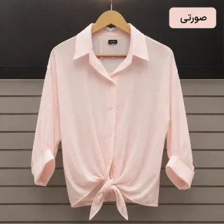 شومیز حریر گره‌ای زنانه صورتی