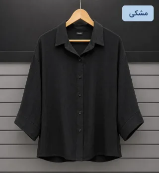 شومیز حریر شیشه‌ای ساده زنانه مشکی